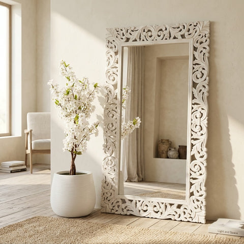 Tall decorative wall mirror for entryway and dressing area