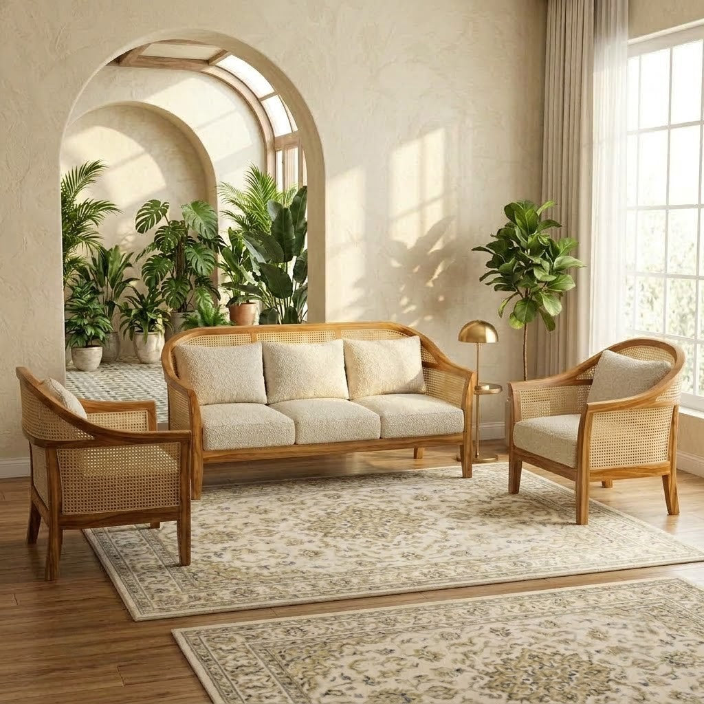 Three seater Mango wood sofa