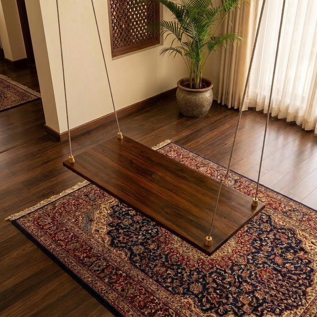Traditional Sheesham wood swing Jhula with Honey finish by PRITI