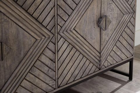 Treybrook Distressed Gray 4 Door Sideboard