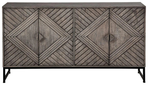 Treybrook Distressed Gray 4 Door Sideboard