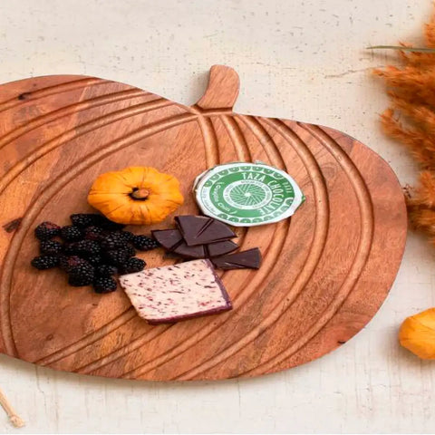 Pumpkin Hand Carved Tray