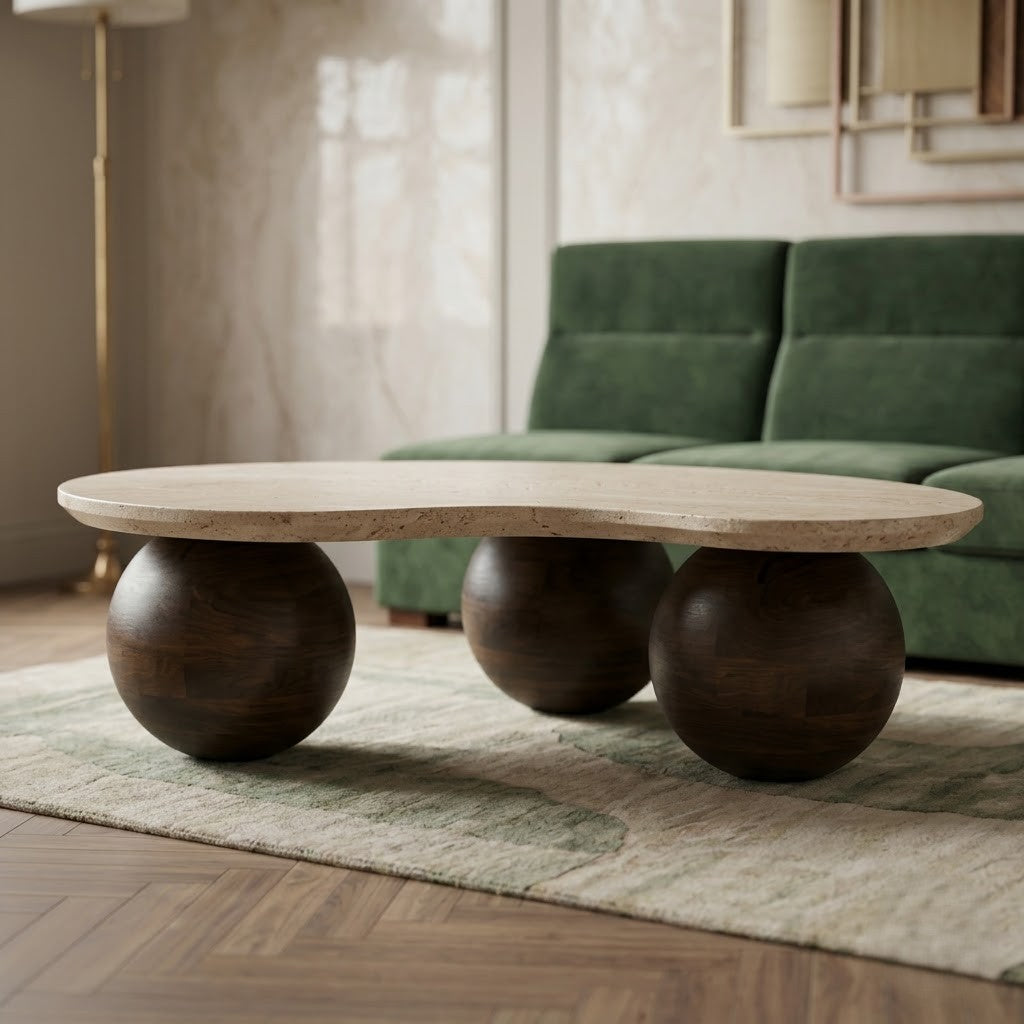 Walnut finish Sheesham wood coffee table for home