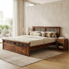 PRITI Wooden Queen Bed - Brown
