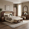 PRITI Solid Sheesham Wood Bedroom Set with Bed, Bedside Tables, Bench, Wardrobe & Dresser
