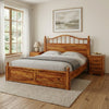 Priti : Colonial Rail Top Solid Wood Platform Bed Frame