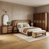 PRITI Sheesham Wood Bedroom Set with Bed, Bedside Tables, Bench, Wardrobe & Dresser