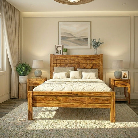 Priti : Austin Solid Wood Platform Bed