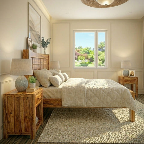 Priti : Austin Solid Wood Platform Bed
