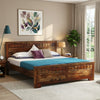 Majestica Solid Wood King Size Bed In Provincial Teak Finish | Sheesham Bed