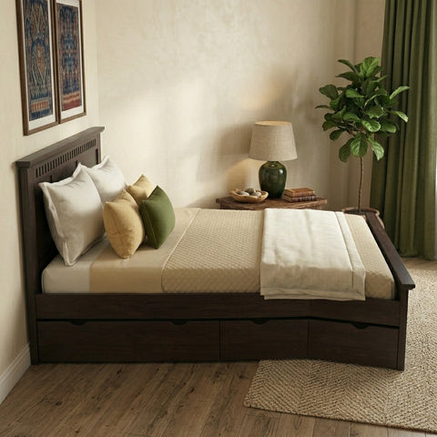 Toulon Wooden King Size Drawer Storage Bed