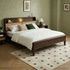 PRITI Solid Wood Bed without Storage | Cane Weaving Headboard