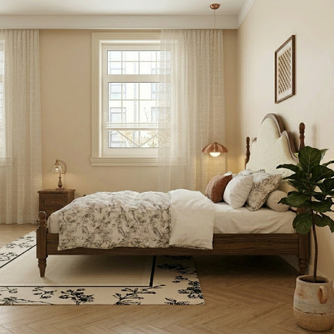PRITI Solid Wood Bed without Storage