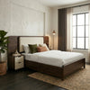 PRITI Sheesham Wood Bed with Velvet Headboard