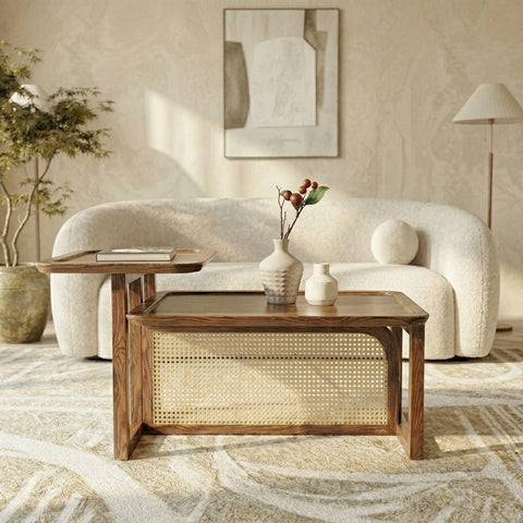PRITI Solid Wood Coffee Table | Wooden Coffee Table for Living Room