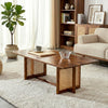 PRITI Cane and Solid Wood Coffee Table | Wooden Coffee Table for Living Room