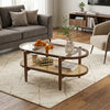 PRITI Solid Wood and Cane Coffee Table for Living Room