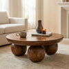 PRITI Round Coffee Table | Wooden Coffee Table for Living Room