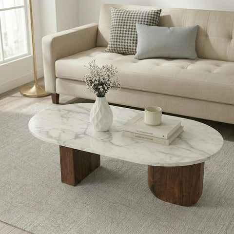 PRITI Wooden Centre Table | Wooden Coffee Table for Living Room