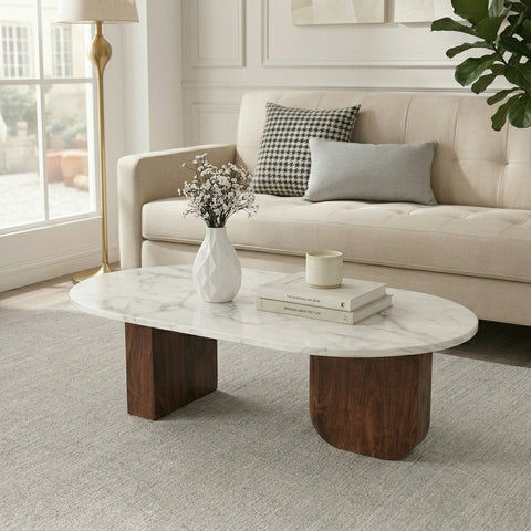 PRITI Wooden Centre Table | Wooden Coffee Table for Living Room