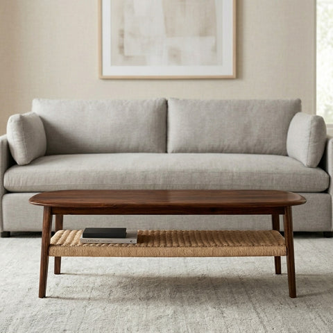 PRITI Wooden 2-Tier Centre Table | Wooden Coffee Table for Living Room