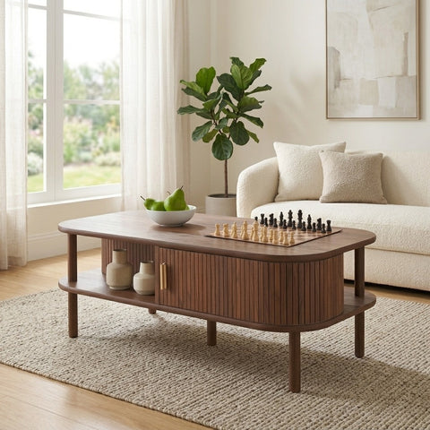 PRITI Wooden Storage Centre Table | Wooden Coffee Table for Living Room