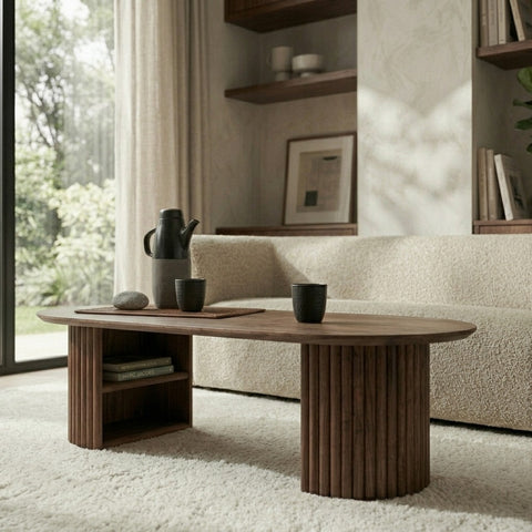 PRITI Wooden Storage Centre Table | Wooden Coffee Table for Living Room