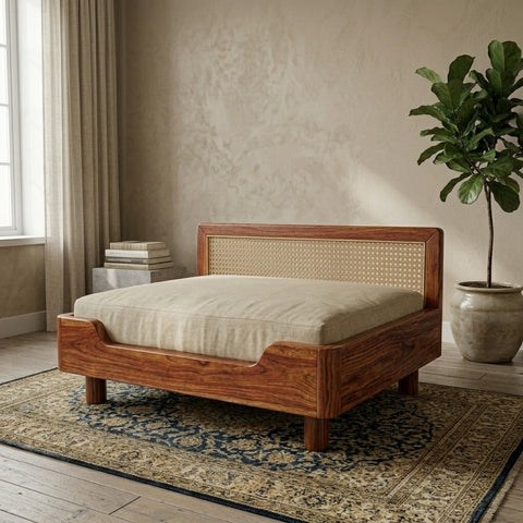 PRITI Solid Sheesham Wood Pet Daybed | Cat Bed | Dog Bed