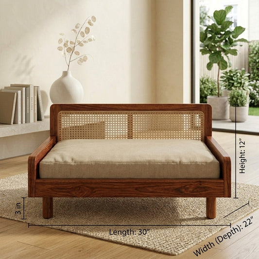 PRITI Solid Sheesham Wood Pet Daybed | Cat Bed | Dog Bed