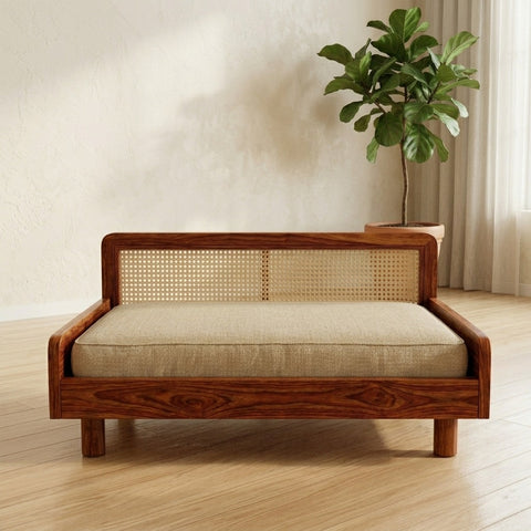 PRITI Solid Sheesham Wood Pet Daybed | Cat Bed | Dog Bed