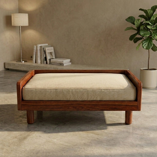 PRITI Solid Sheesham Wood Pet Daybed | Cat Bed | Dog Bed