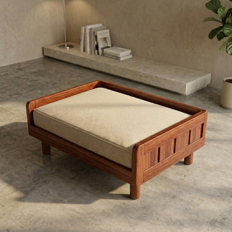 PRITI Solid Sheesham Wood Pet Daybed | Cat Bed | Dog Bed