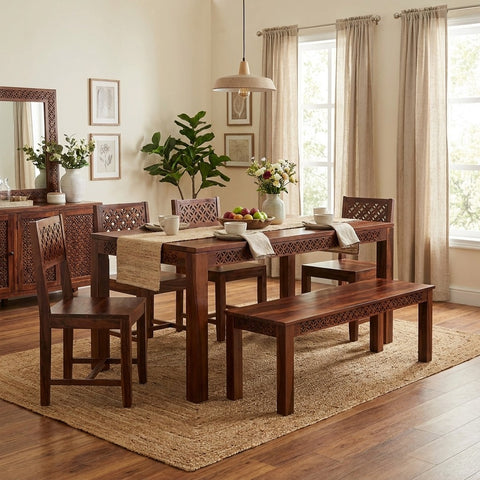Priti Sheesham Wood dining table set