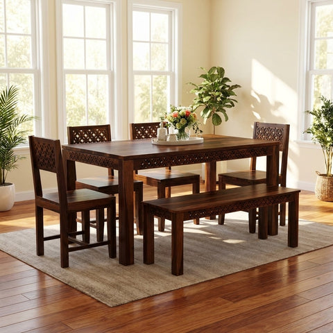 Priti Sheesham Wood dining table set