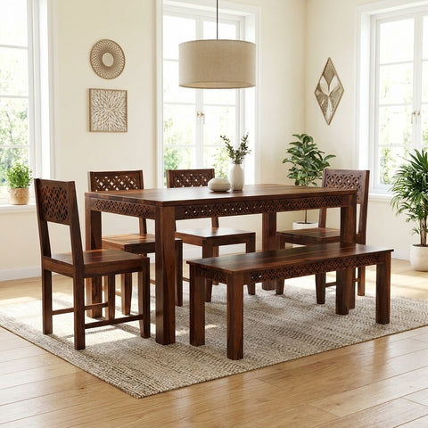 Priti Sheesham Wood dining table set