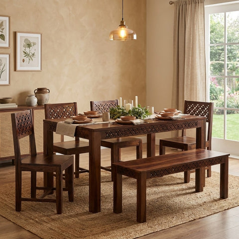 Priti Sheesham Wood dining table set