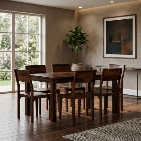 Priti Sheesham Wood Dining Table Set
