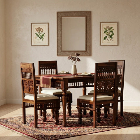 Priti Sheesham Wood dining table set