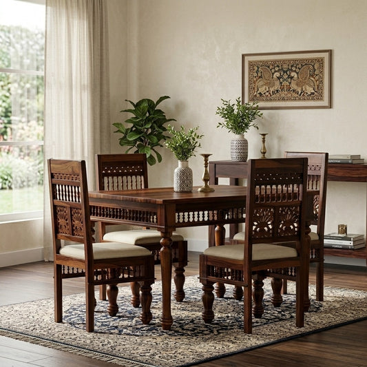 Priti Sheesham Wood dining table set