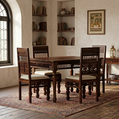 Priti Sheesham Wood dining table set