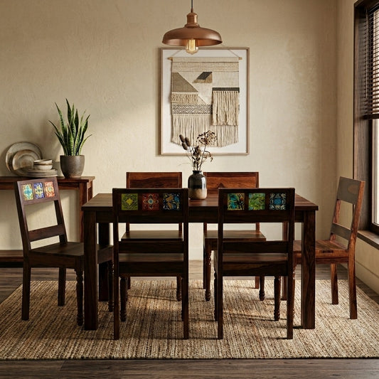 Priti Sheesham Wood Dining Table Set