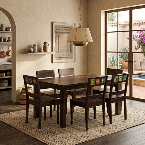 Priti Sheesham Wood Dining Table Set