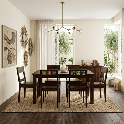 Priti Sheesham Wood Dining Table Set