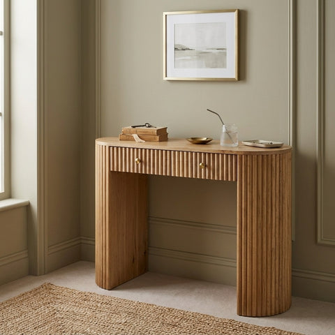 PRITI Mango Wood Dressing Table Console - Natural