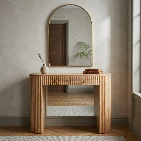 PRITI Mango Wood Dressing Table Console - Natural