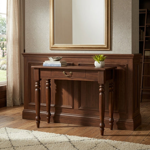 PRITI Solid Wood One Drawer Console Table
