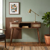 PRITI Curved Rattan 2-Door Console Table, Walnut