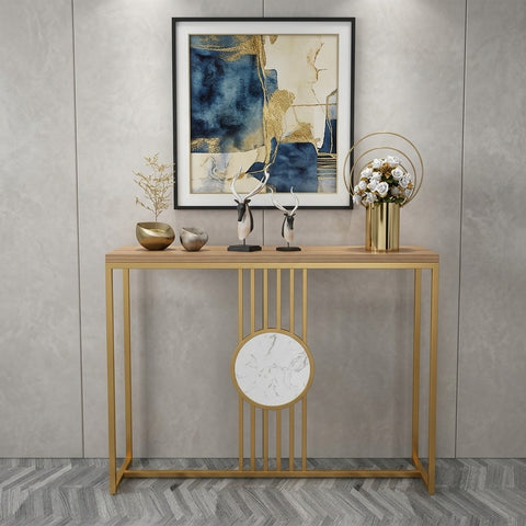 PRITI Rectangular White  Console Table