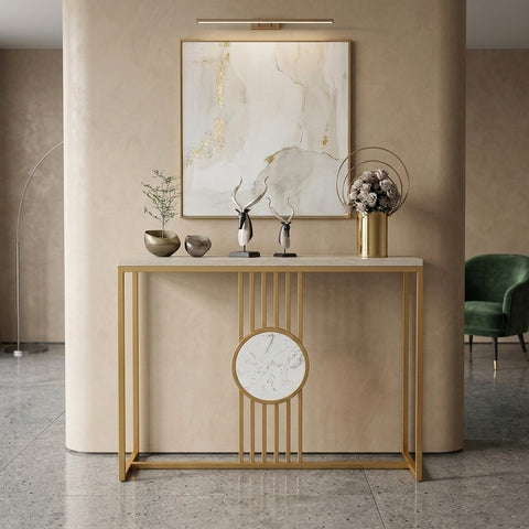 PRITI Rectangular White  Console Table