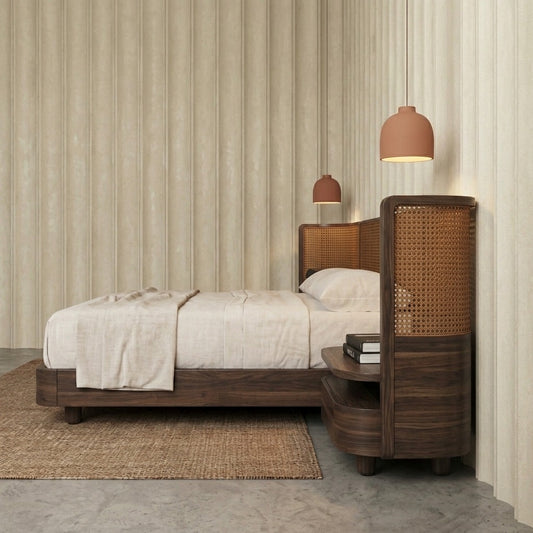 PRITI Cane Panel Bed-Queen